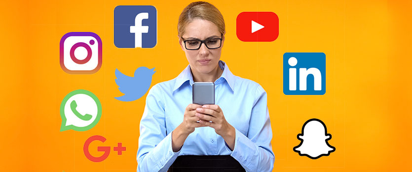 Lady Checking in Social Media For Personal Brand