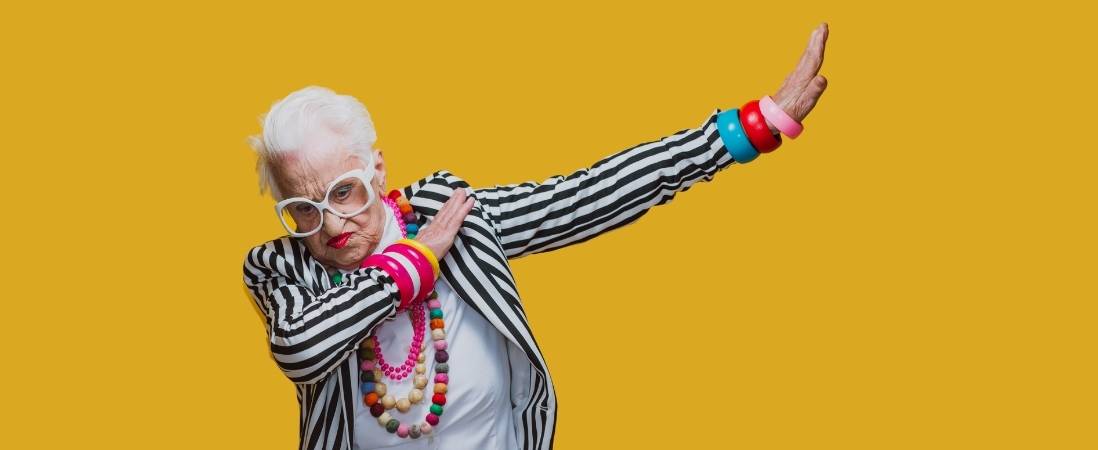 Older woman feeling empowered